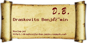 Draskovits Benjámin névjegykártya
