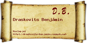 Draskovits Benjámin névjegykártya